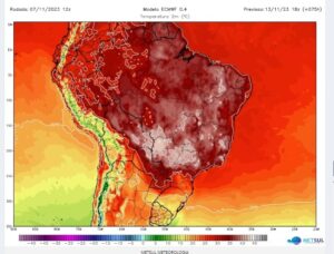 Todo o país foi atingido por onda de calor, que também chega ao Amazonas (Foto: Ilustração site MetSul)