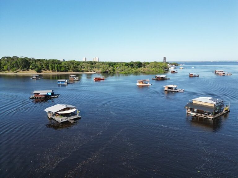 Existem pelo menos 900 flutuantes no rio Tarumã (Foto: Reprodução)