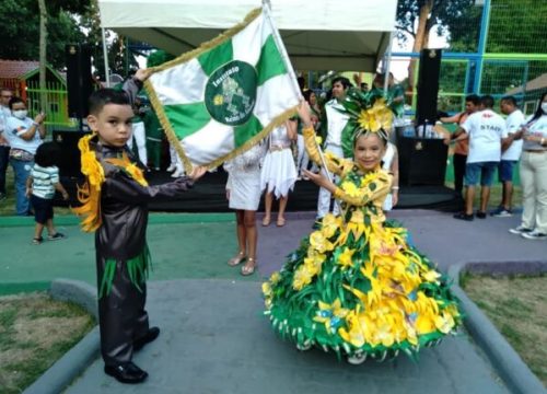Desfile das crianças tem os mesmos destaques que na escola de samba dos adultos (Foto: Divulgação)